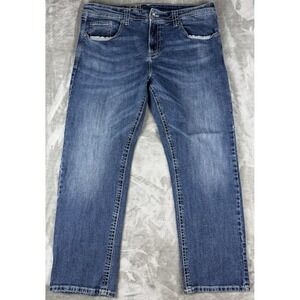 AXEL Hartford Co Jeans Men 36x30 Medium Wash Stretch Straight Fit Denim